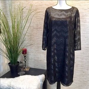 Ellen Tracy Black Sheer Dress